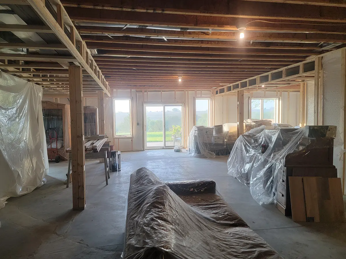full basement remodel process before the remodeling