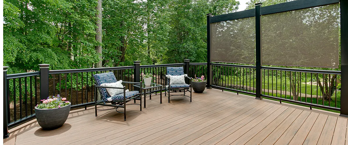 beautiful deck with privacy and nature view