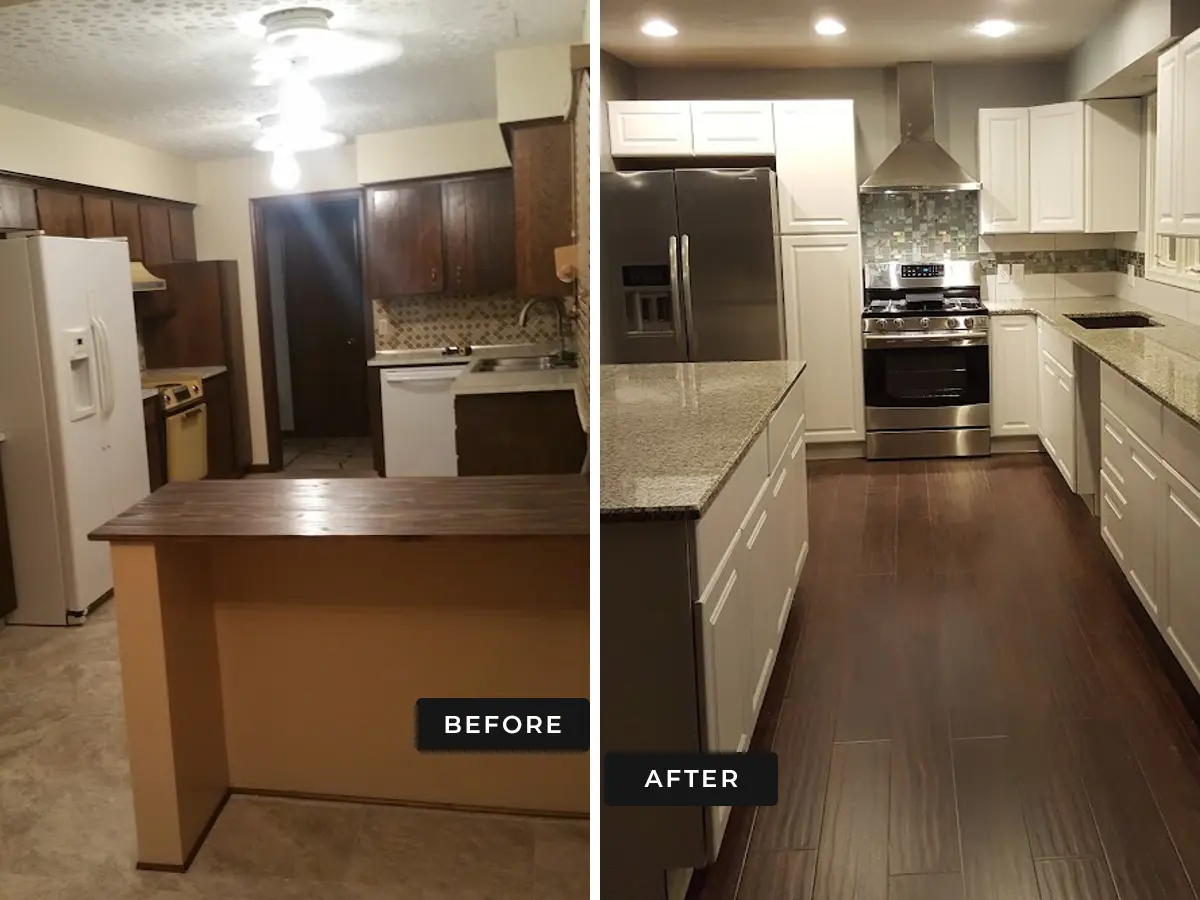 kitchen remodeling 1 before and after Davis Contracting work